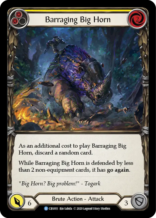 Barraging Big Horn card image, pitch 2