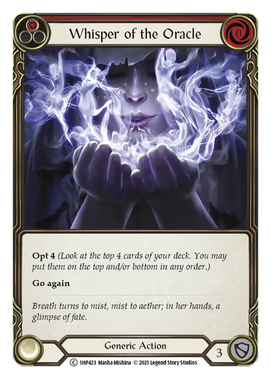 Whisper of the Oracle card image, pitch 1