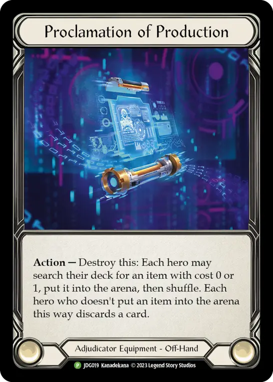 Proclamation of Production card image