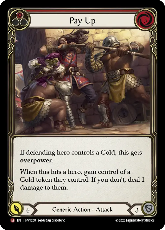 Pay Up card image, pitch 1