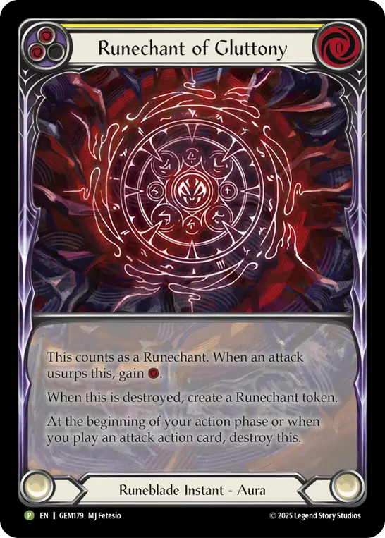 Runechant of Gluttony card image, pitch 2
