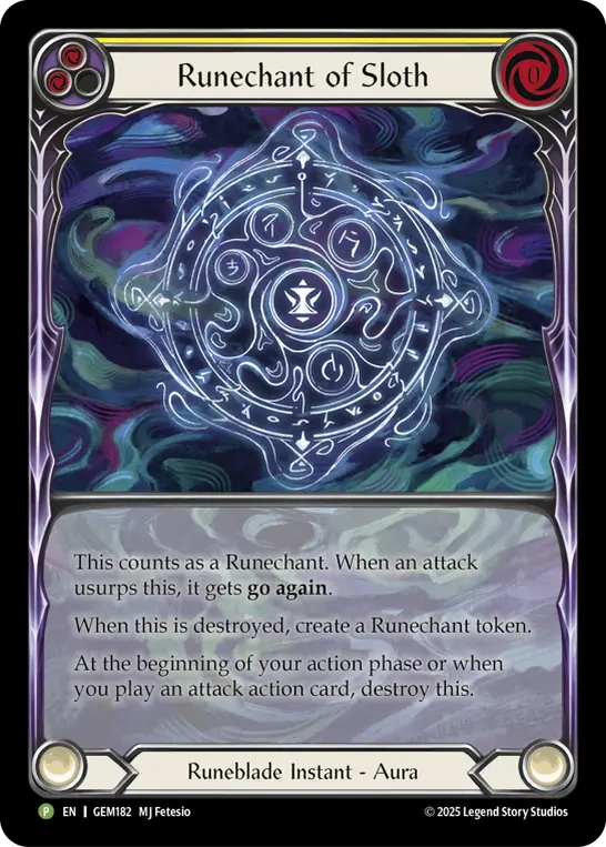 Runechant of Sloth card image, pitch 2