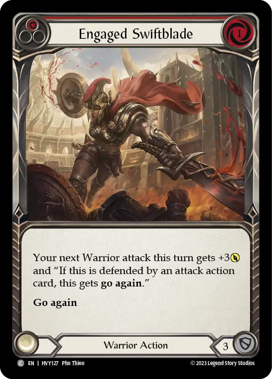 Engaged Swiftblade card image, pitch 1