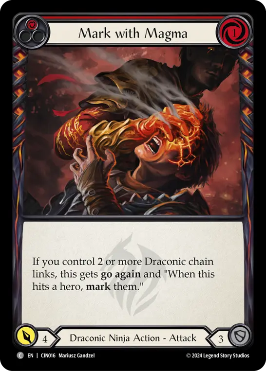 Mark with Magma card image, pitch 1