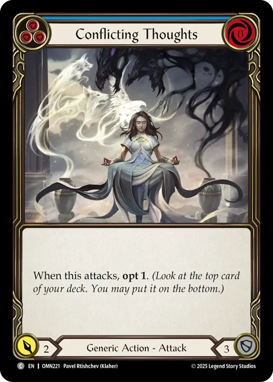 Conflicting Thoughts card image, pitch 3