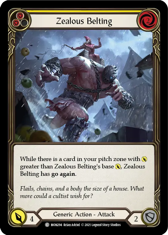 Zealous Belting card image, pitch 2