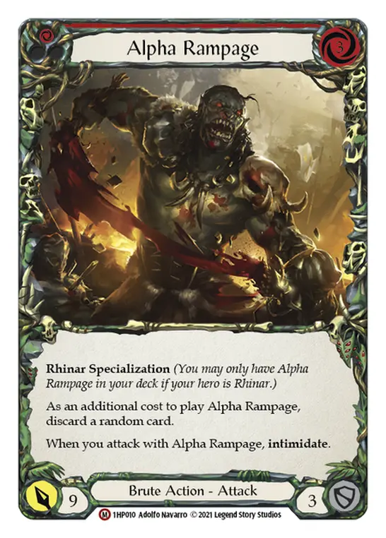 Alpha Rampage card image, pitch 1
