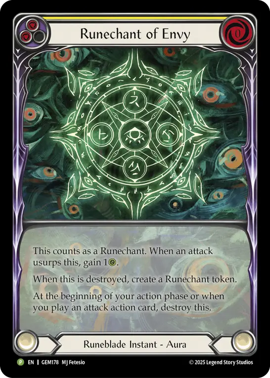 Runechant of Envy card image, pitch 2