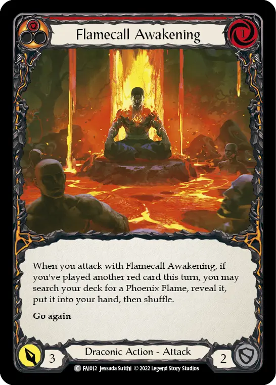 Flamecall Awakening card image, pitch 1