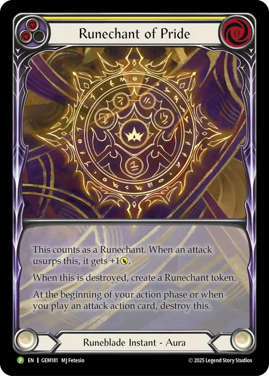 Runechant of Pride card image, pitch 2