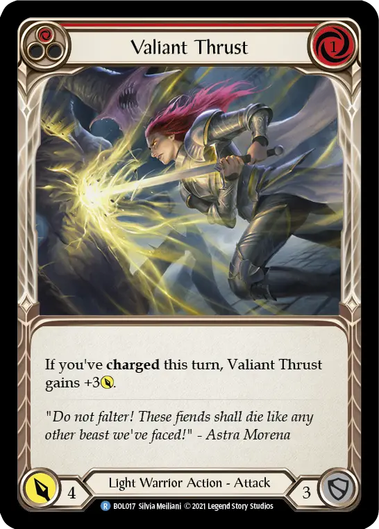Valiant Thrust card image, pitch 1