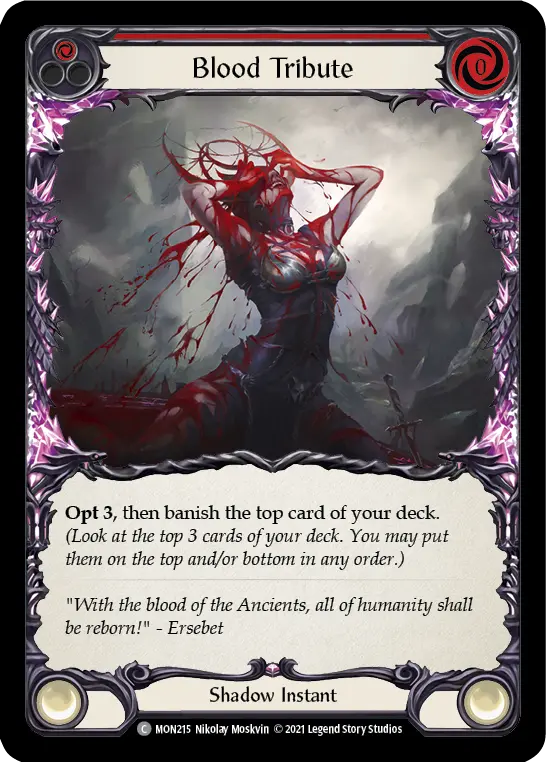 Blood Tribute card image, pitch 1