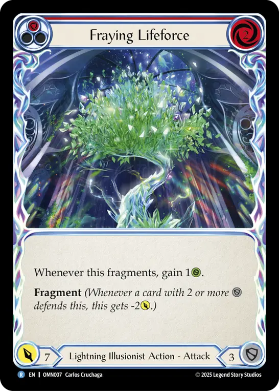 Fraying Lifeforce card image, pitch 1
