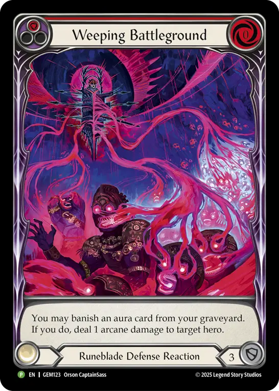 Weeping Battleground card image, pitch 1