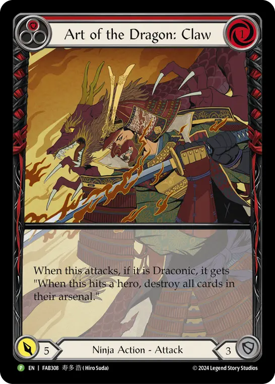 Art of the Dragon: Claw card image, pitch 1