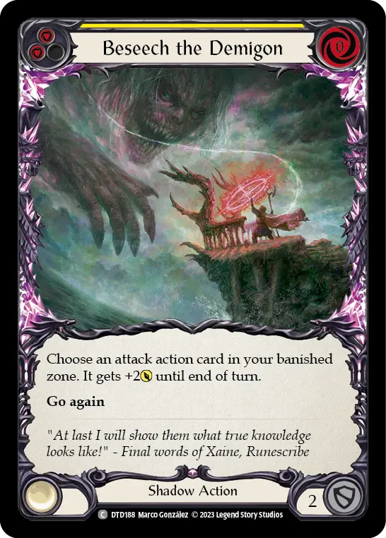 Beseech the Demigon card image, pitch 2
