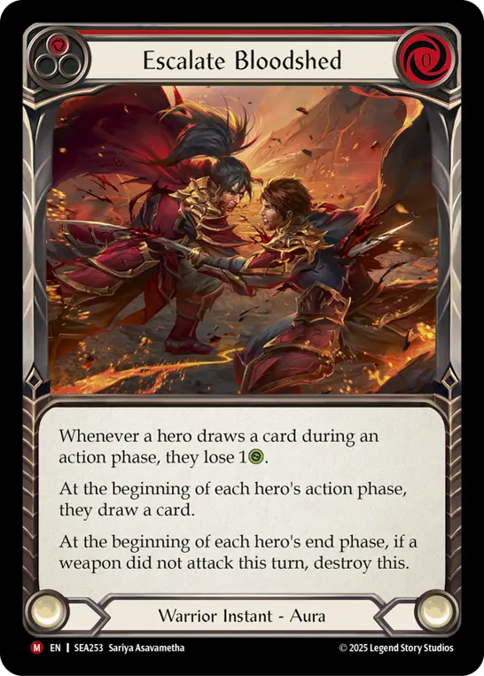 Escalate Bloodshed card image, pitch 1