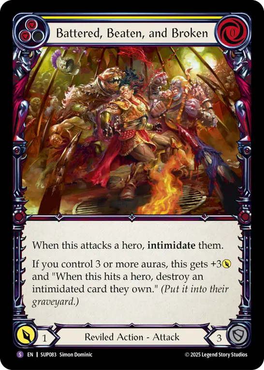 Battered, Beaten, and Broken card image, pitch 2