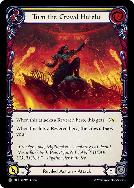 Turn the Crowd Hateful card image, pitch 2