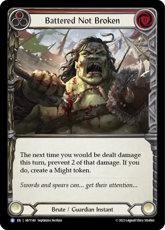 Battered Not Broken card image, pitch 1