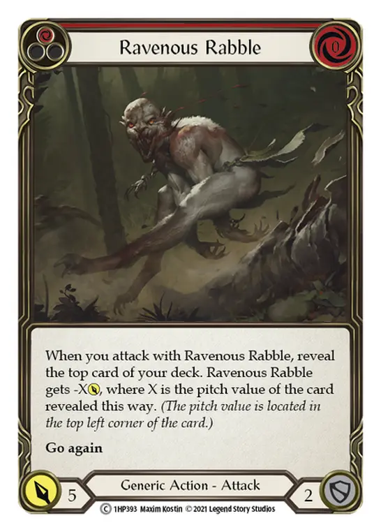 Ravenous Rabble card image, pitch 1