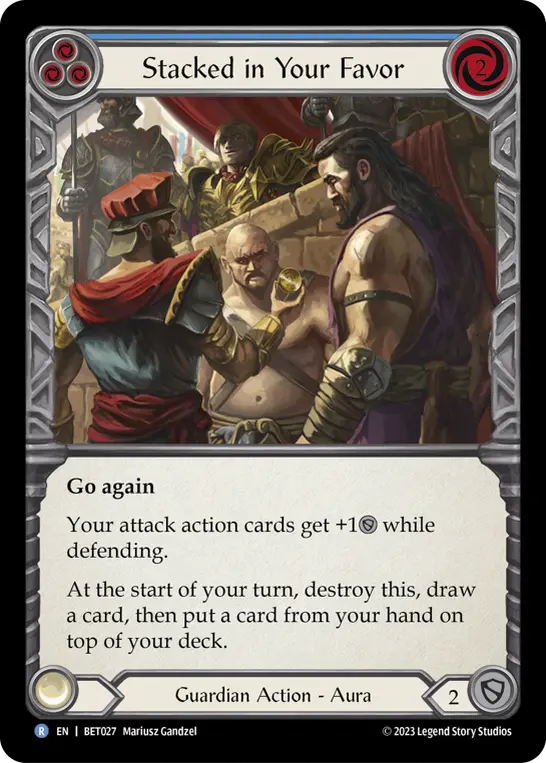 Stacked in Your Favor card image, pitch 3
