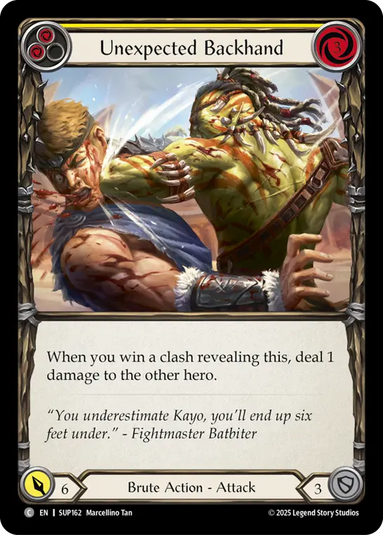 Unexpected Backhand card image, pitch 2