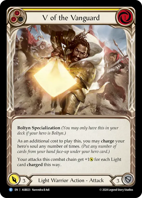 V of the Vanguard card image, pitch 2