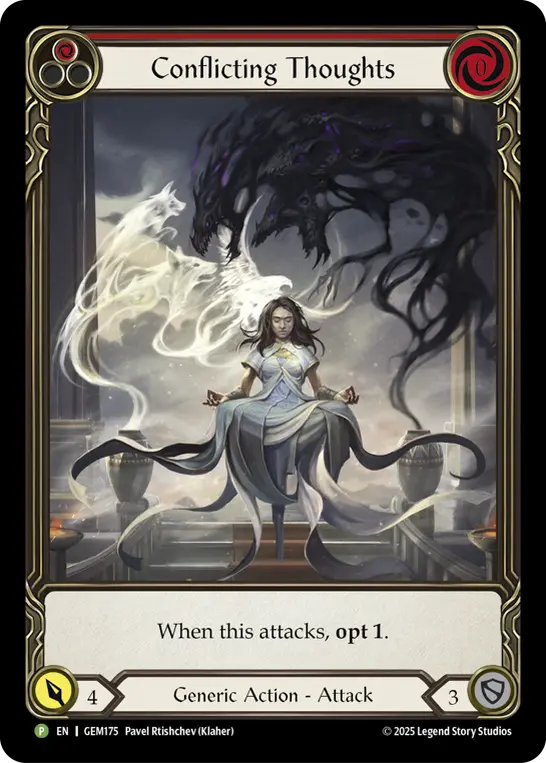 Conflicting Thoughts card image, pitch 1