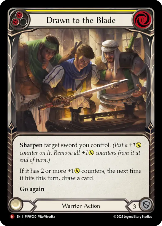 Drawn to the Blade card image, pitch 2