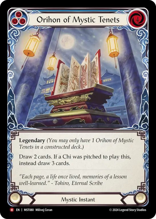 Orihon of Mystic Tenets card image, pitch 3