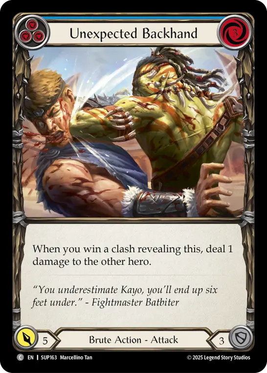 Unexpected Backhand card image, pitch 3