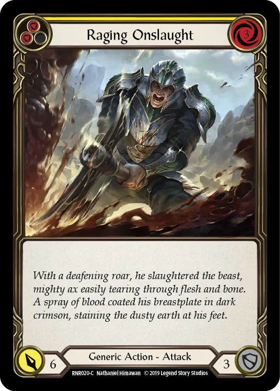 Raging Onslaught card image, pitch 2