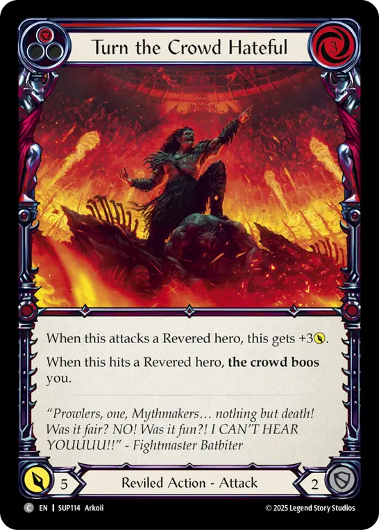 Turn the Crowd Hateful card image, pitch 1