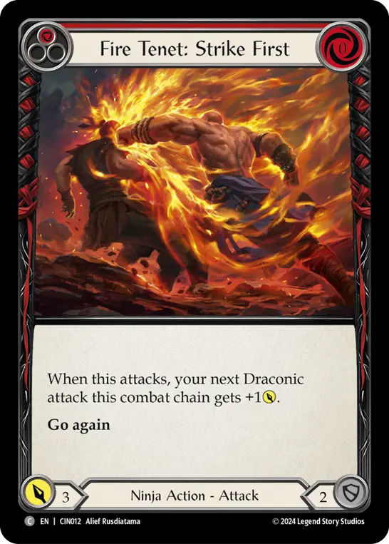 Fire Tenet: Strike First card image, pitch 1