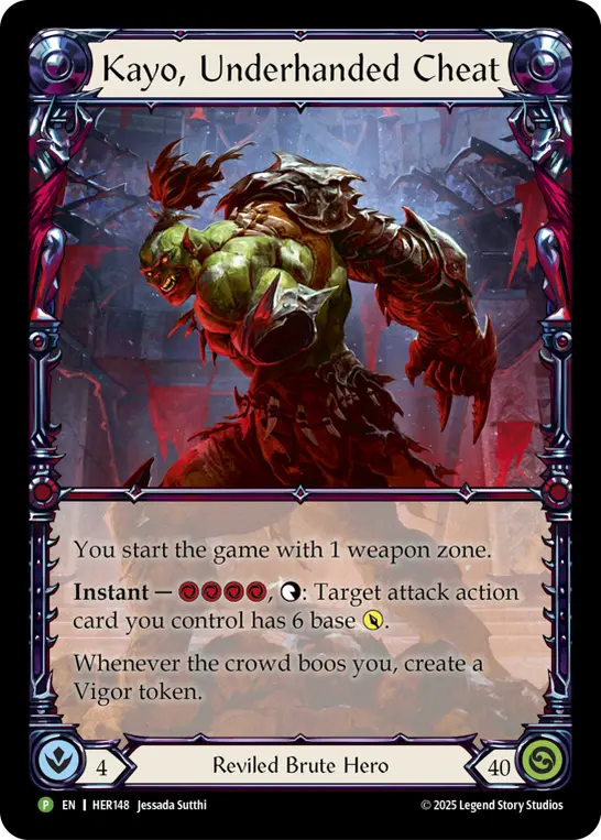 Kayo, Underhanded Cheat card image