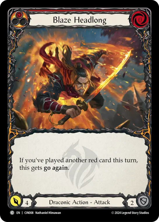 Blaze Headlong card image, pitch 1