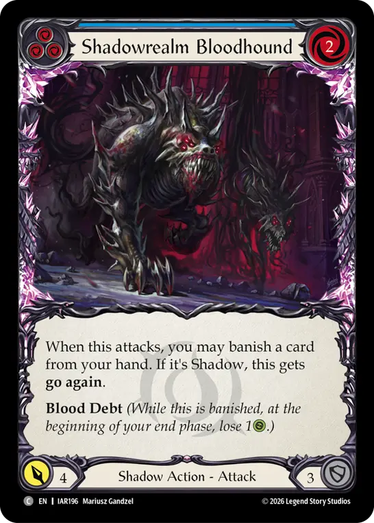 Shadowrealm Bloodhound card image, pitch 3