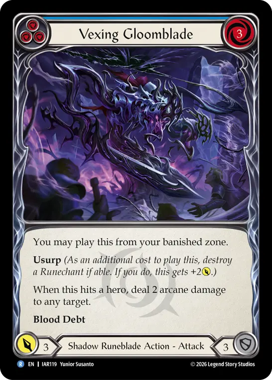 Vexing Gloomblade card image, pitch 3