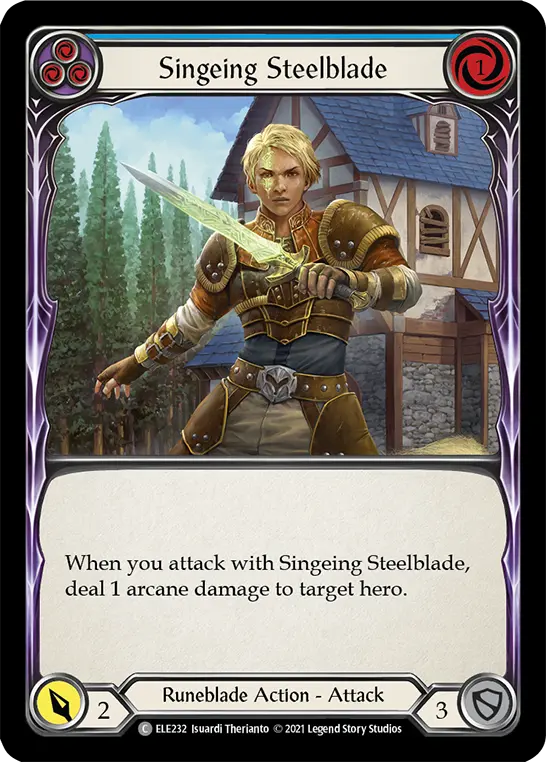 Singeing Steelblade card image, pitch 3