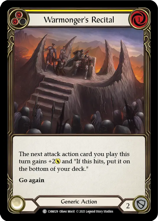 Warmonger's Recital card image, pitch 2