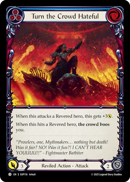 Turn the Crowd Hateful card image, pitch 3