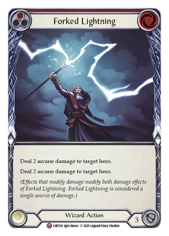 Forked Lightning card image, pitch 1