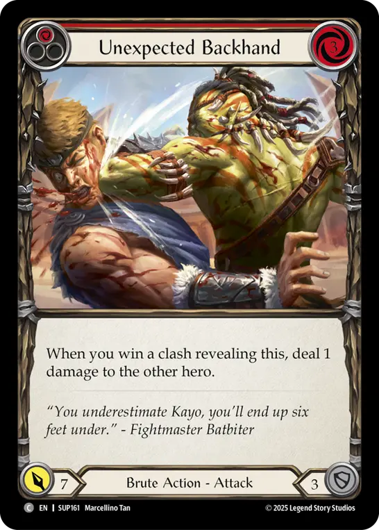 Unexpected Backhand card image, pitch 1