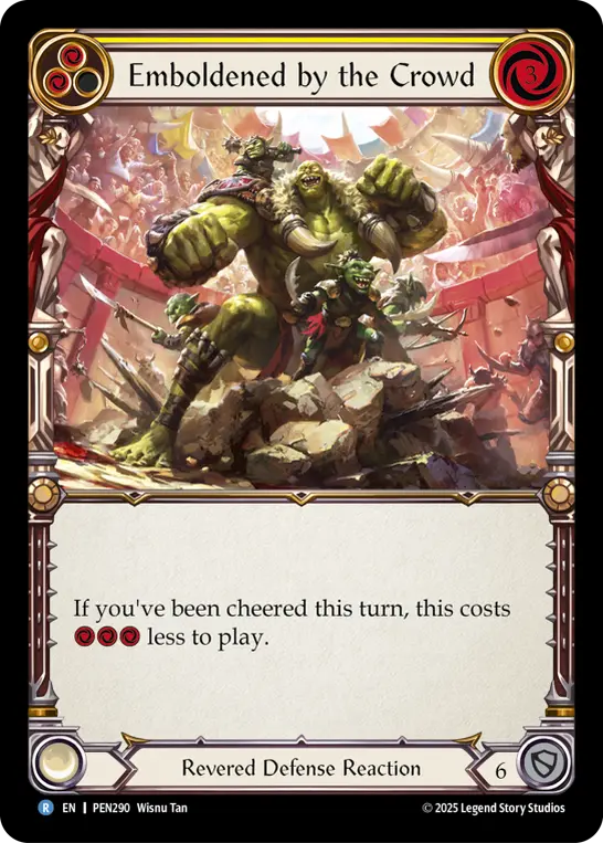 Emboldened by the Crowd card image, pitch 2