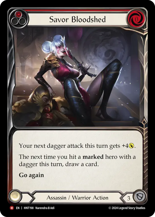 Savor Bloodshed card image, pitch 1