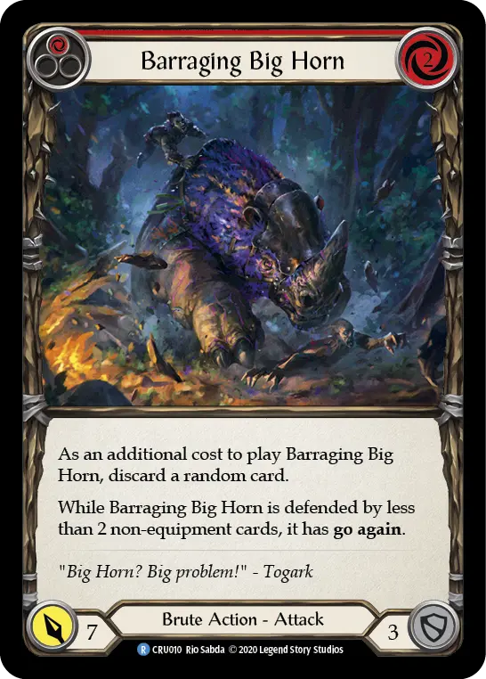 Barraging Big Horn card image, pitch 1