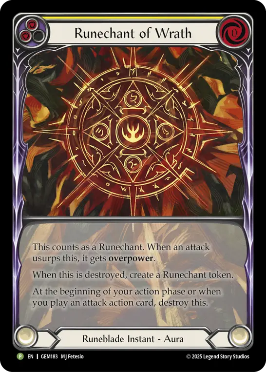 Runechant of Wrath card image, pitch 2