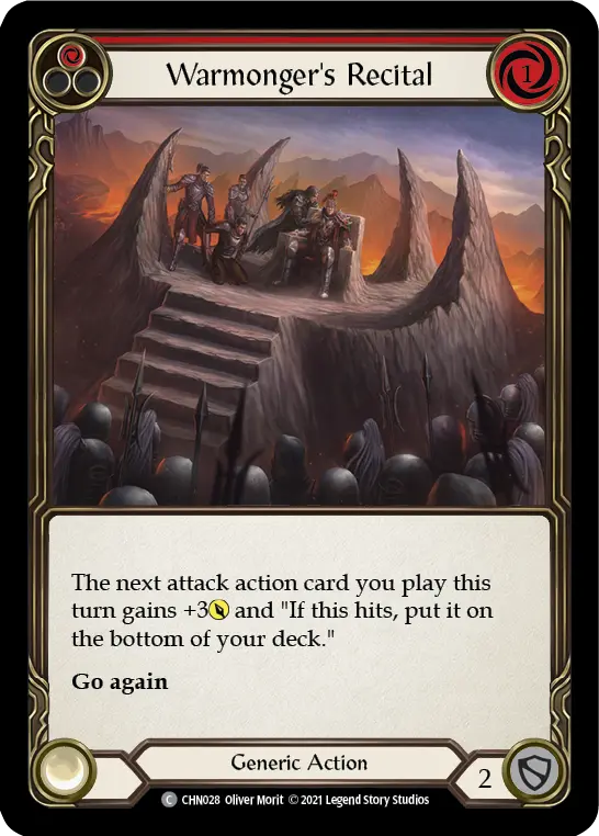 Warmonger's Recital card image, pitch 1