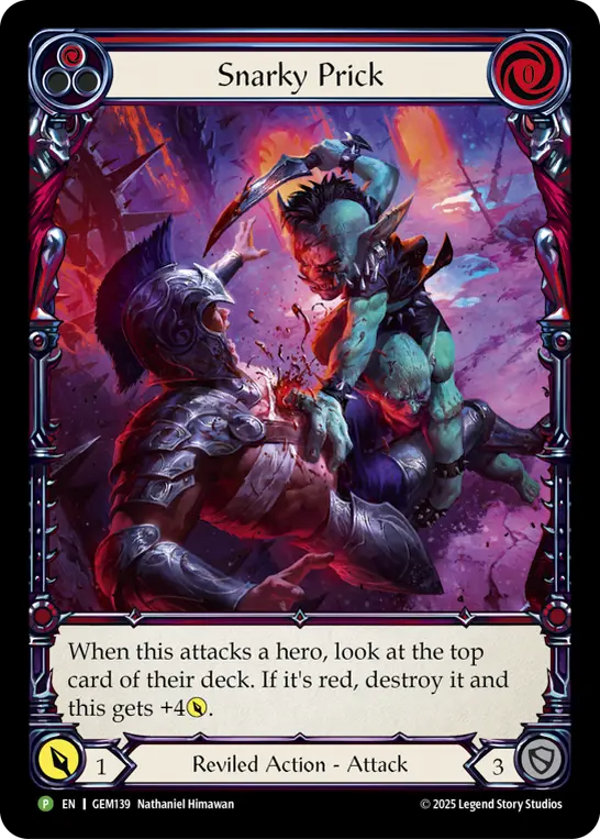 Snarky Prick card image, pitch 1